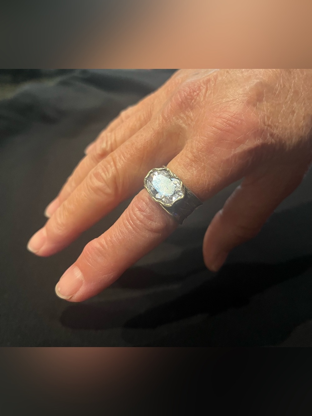 Silpada Sterling Silver Ring with White Opal Accent